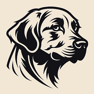 한마리 일러스트 사람없음 머리 개 강아지 심볼 라인아트 베이지색 국내일러스트 AI파일 1 선 컬러 포유류 신체부위 반려동물 파일형식 벡터