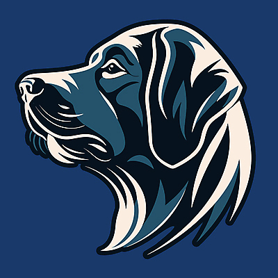 한마리 일러스트 사람없음 파란색 머리 개 강아지 심볼 국내일러스트 AI파일 1 컬러 포유류 신체부위 반려동물 파일형식 벡터