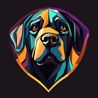 한마리 일러스트 사람없음 머리 검은색 개 강아지 심볼 국내일러스트 AI파일 1 컬러 포유류 신체부위 반려동물 파일형식 벡터