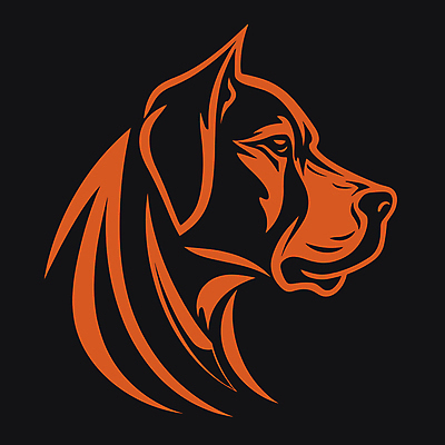 한마리 일러스트 사람없음 머리 검은색 주황색 개 강아지 심볼 라인아트 국내일러스트 AI파일 1 선 컬러 포유류 신체부위 반려동물 파일형식 벡터