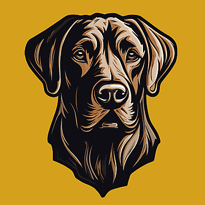 한마리 일러스트 사람없음 노란색 머리 개 강아지 심볼 국내일러스트 AI파일 1 컬러 포유류 신체부위 반려동물 파일형식 벡터