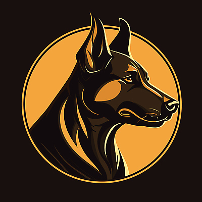 한마리 일러스트 사람없음 노란색 머리 개 강아지 심볼 국내일러스트 AI파일 1 컬러 포유류 신체부위 반려동물 파일형식 벡터