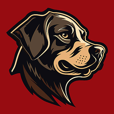 한마리 일러스트 사람없음 빨간색 머리 개 강아지 심볼 국내일러스트 AI파일 1 컬러 포유류 신체부위 반려동물 파일형식 벡터