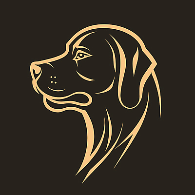 한마리 일러스트 사람없음 갈색 머리 개 강아지 심볼 라인아트 국내일러스트 AI파일 1 선 컬러 포유류 신체부위 반려동물 파일형식 벡터