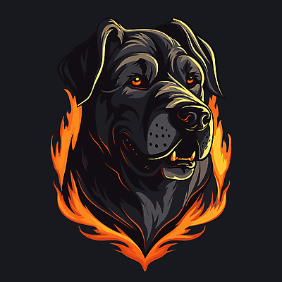 한마리 일러스트 불 사람없음 머리 검은색 개 강아지 심볼 국내일러스트 AI파일 자연요소 1 컬러 포유류 신체부위 반려동물 파일형식 벡터