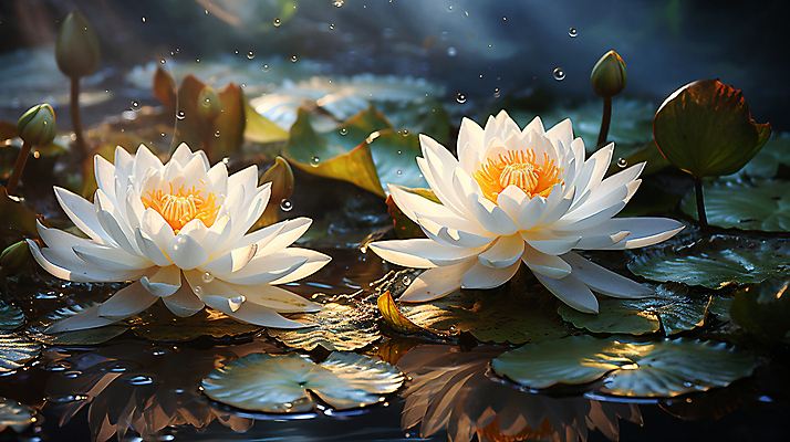 JPG 편집이미지 자연 연꽃 풍경 사람없음 물 물방울 연못 물가 우아함 연잎 꽃봉오리 편집실사 AI포토 AI콘텐츠 자연요소 꽃 컨셉 잎 CG 생태계 파일형식