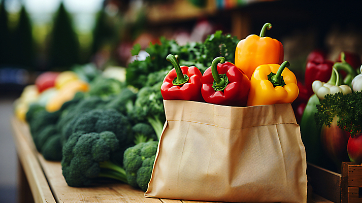 JPG 편집이미지 식재료 파프리카 사람없음 장보기 상점 시세 브로콜리 가득함 장바구니 디지털합성 마트 편집실사 AI포토 AI콘텐츠 채소 금융 쇼핑 바구니 CG 파일형식