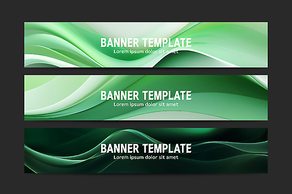 템플릿 배너 배너템플릿 물결 백그라운드 곡선 추상 사람없음 그래픽 초록색 세트 웨이브 이미지템플릿 AI파일 선 컬러 무늬 파일형식 벡터