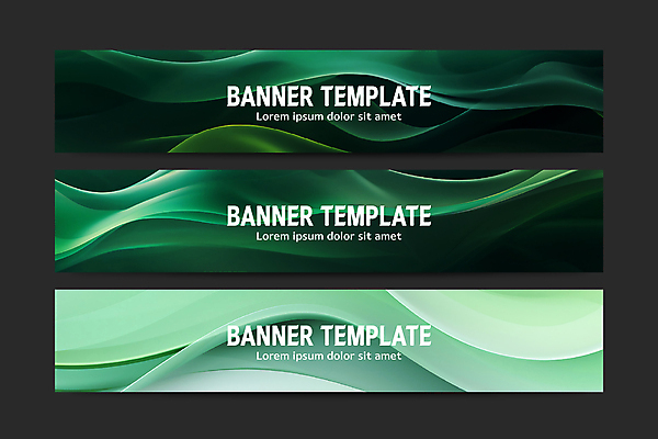 템플릿 배너 배너템플릿 물결 백그라운드 곡선 추상 사람없음 그래픽 초록색 세트 웨이브 이미지템플릿 AI파일 선 컬러 무늬 파일형식 벡터