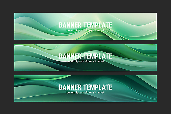 템플릿 배너 배너템플릿 물결 백그라운드 곡선 추상 사람없음 그래픽 초록색 세트 웨이브 이미지템플릿 AI파일 선 컬러 무늬 파일형식 벡터