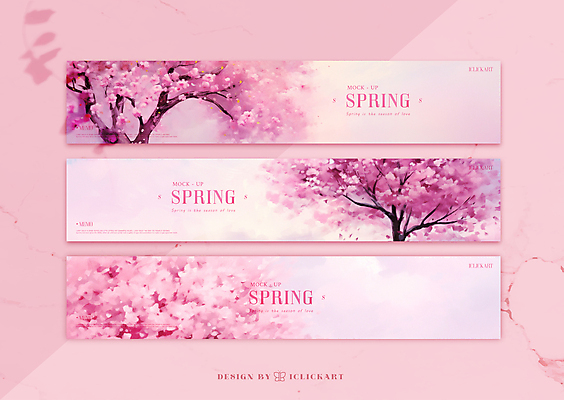 템플릿 편집 디자인 배너템플릿 가로배너 분홍색 붓터치 사람없음 세트 봄 현수막 벚나무 질감 유화 목업 AI파일 나무 배너 계절 컬러 미술 가로 벚꽃 파일형식 벡터