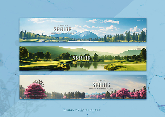 나무 구름 템플릿 편집 디자인 배너템플릿 가로배너 호수 하늘 풍경 사람없음 세트 봄 현수막 목업 AI파일 자연요소 식물 배너 계절 가로 파일형식 벡터