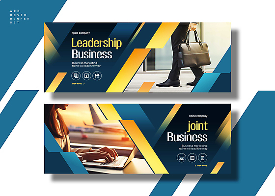 PSD 여자 남자 웹템플릿 서류가방 비즈니스 상반신 성인 두명 노트북 세트 노란색 걷기 하반신 타이핑 업무 남색 리더쉽 성인만 이미지템플릿 템플릿 컬러 가방 모션 사람 전자제품 작업 파일형식