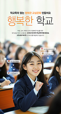 PSD 편집이미지 학생 여자 행복 교복 말풍선 교실 학교 청소년 수업 한명 미소 상반신 스쿨라이프 파이팅 주먹 즐거움 신학기 채팅 학교폭력 의료성형뷰티 십대만 십대여자한명만 이미지편집 1 라이프스타일 옷 교육 감정 모션 표정 사람 폭력 여자한명만 십대여자만 파일형식