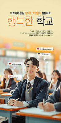 PSD 편집이미지 학생 남자 행복 교복 말풍선 교실 학교 청소년 수업 한명 미소 상반신 스쿨라이프 즐거움 신학기 채팅 학교폭력 의료성형뷰티 십대만 십대남자한명만 이미지편집 1 라이프스타일 옷 교육 감정 표정 사람 폭력 남자한명만 십대남자만 파일형식