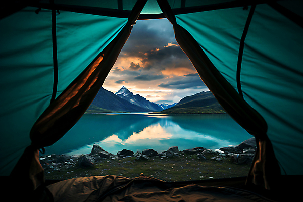 JPG 구름 편집이미지 호수 여유 하늘 휴식 산 텐트 풍경 사람없음 야외 일출 어둠 일몰 캠핑 편집실사 AI포토 AI콘텐츠 자연요소 감정 컨셉 레저 캠핑도구 노을 CG 파일형식