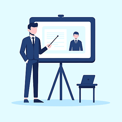 전신 남자 일러스트 회사 서기 사람 상반신 성인 두명 파란색 노트북 컴퓨터 스크린 가리킴 비즈니스맨 발표 얼굴없음 성인남자만 국내일러스트 AI파일 컬러 비즈니스 모션 손짓 전자제품 직장인 남자만 성인만 파일형식 벡터