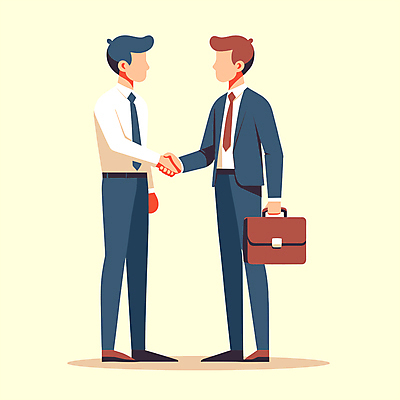 전신 남자 서류가방 가방 일러스트 회사 협력 악수 협상 서기 들기 사람 성인 두명 마주보기 비즈니스맨 성인남자만 국내일러스트 AI파일 잡화 비즈니스 모션 손짓 직장인 남자만 성인만 파일형식 벡터