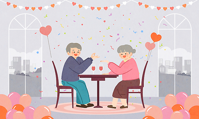 PSD 여자 할아버지 노년 남자 할머니 프로포즈 와인잔 일러스트 탁자 폭죽 선물 사랑 앉기 이벤트 두명 와인 다정 회색 반지 은퇴 손내밀기 꽃가루 풍선 가랜드 노인만 국내일러스트 감정 컬러 가구 컨셉 술잔 장신구 모션 주류 사람 손짓 성인 가루 파티용품 성인만 파일형식