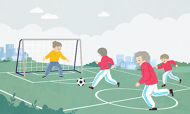 전신 PSD 구름 여자 할아버지 노년 남자 할머니 일러스트 축구공 여러명 학습 달리기 운동 축구 축구장 은퇴 골대 노인만 국내일러스트 자연요소 교육 다수 공 축구용품 스포츠시설 모션 건강 사람 성인 구기 성인만 파일형식