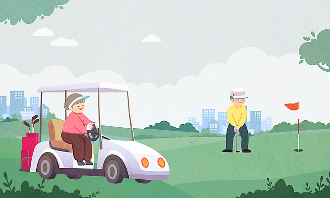 전신 PSD 나무 구름 여자 할아버지 노년 남자 할머니 골프 일러스트 골프장 앉기 두명 골프채 운전 승차 은퇴 골프카트 골 노인만 국내일러스트 자연요소 식물 스포츠시설 모션 골프용품 사람 성인 구기 성인만 파일형식