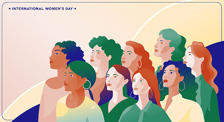 외국인 백인 모델 여자 흑인 일러스트 동양인 여러명 상반신 성인 다양 우아함 다인종 초상화 세계여성의날 성인여자만 국내일러스트 AI파일 서양인 기념일 다수 컨셉 사람 인종 그림 여자만 성인만 파일형식 벡터