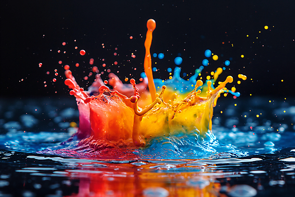 JPG 편집이미지 순간포착 사람없음 반사 물방울 액체 혼합 디지털합성 튀는물 스플래쉬 편집소스 편집실사 AI포토 AI콘텐츠 촬영기법 CG 액체표현 파일형식