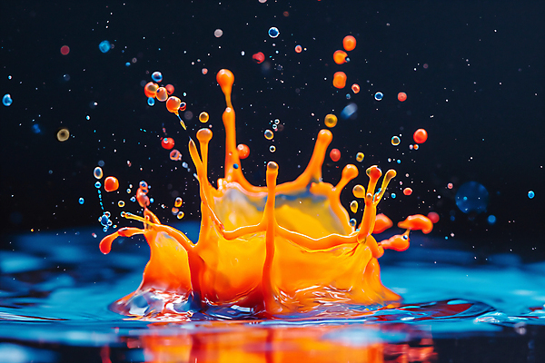 JPG 편집이미지 순간포착 사람없음 반사 물방울 액체 혼합 디지털합성 튀는물 스플래쉬 편집소스 편집실사 AI포토 AI콘텐츠 촬영기법 CG 액체표현 파일형식