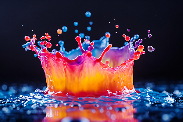 JPG 편집이미지 순간포착 사람없음 반사 물방울 액체 혼합 디지털합성 튀는물 스플래쉬 편집소스 편집실사 AI포토 AI콘텐츠 촬영기법 CG 액체표현 파일형식