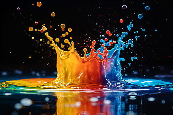 JPG 편집이미지 순간포착 사람없음 반사 물방울 액체 혼합 디지털합성 튀는물 스플래쉬 편집소스 편집실사 AI포토 AI콘텐츠 촬영기법 CG 액체표현 파일형식