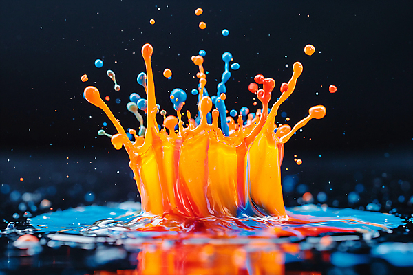 JPG 편집이미지 순간포착 사람없음 반사 물방울 액체 혼합 디지털합성 튀는물 스플래쉬 편집소스 편집실사 AI포토 AI콘텐츠 촬영기법 CG 액체표현 파일형식