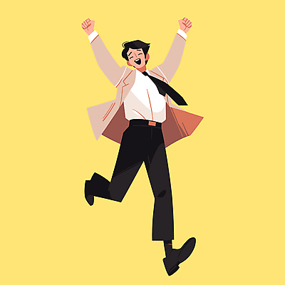 전신 남자 구두 일러스트 비즈니스 한명 미소 웃음 정장 성인 기쁨 만세 직장인 비즈니스맨 비즈니스캐릭터 만족 출근 성인남자한명만 국내일러스트 일러캐릭터 AI파일 직업 캐릭터 1 옷 감정 신발 모션 표정 사람 출퇴근 남자한명만 성인남자만 파일형식 벡터