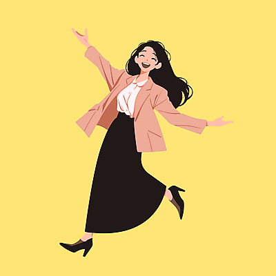 전신 여자 구두 일러스트 비즈니스 한명 미소 웃음 정장 성인 기쁨 만세 직장인 비즈니스우먼 비즈니스캐릭터 만족 출근 성인여자한명만 국내일러스트 일러캐릭터 AI파일 직업 캐릭터 1 옷 감정 신발 모션 표정 사람 출퇴근 여자한명만 성인여자만 파일형식 벡터