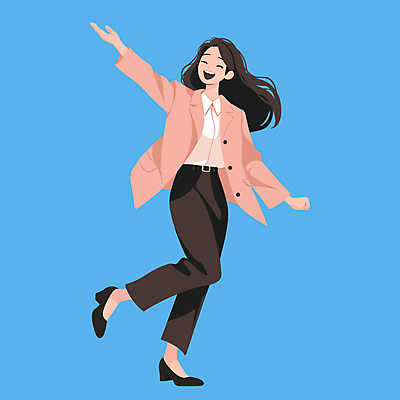 전신 여자 구두 일러스트 비즈니스 한명 미소 웃음 정장 성인 기쁨 만세 직장인 비즈니스우먼 비즈니스캐릭터 만족 출근 성인여자한명만 국내일러스트 일러캐릭터 AI파일 직업 캐릭터 1 옷 감정 신발 모션 표정 사람 출퇴근 여자한명만 성인여자만 파일형식 벡터