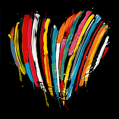 JPG 편집이미지 예술 붓터치 추상 사랑 사람없음 컬러풀 검은색 하트 팔레트 지저분함 디지털합성 편집소스 편집실사 모양 감정 컬러 무늬 감각 CG 파일형식