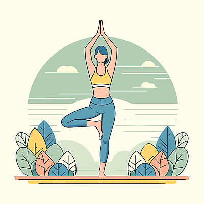 전신 여자 잎 일러스트 요가 자연 건강 한명 성인 야외 운동복 운동 손들기 평화 스트레칭 요가자세 매트 레깅스 성인여자한명만 국내일러스트 AI파일 식물 1 웰빙 옷 포즈 컨셉 모션 하의 사람 생태계 여자한명만 성인여자만 파일형식 벡터