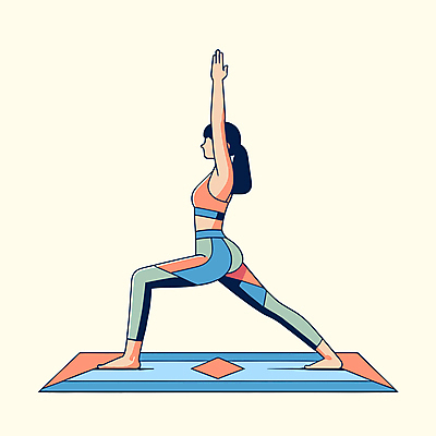 전신 여자 일러스트 요가 건강 한명 성인 운동복 운동 손들기 스트레칭 요가자세 매트 근력 레깅스 전사자세 성인여자한명만 국내일러스트 AI파일 1 웰빙 옷 포즈 모션 하의 사람 여자한명만 성인여자만 파일형식 벡터