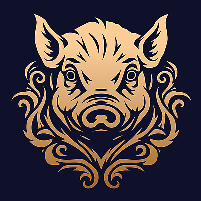 한마리 얼굴 일러스트 사람없음 돼지 황금 심볼 국내일러스트 AI파일 1 포유류 신체부위 파일형식 벡터