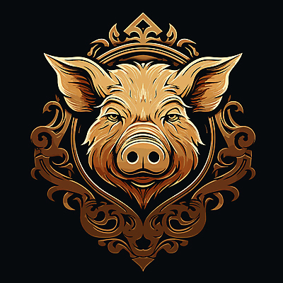 한마리 얼굴 일러스트 사람없음 돼지 황금 심볼 국내일러스트 AI파일 1 포유류 신체부위 파일형식 벡터