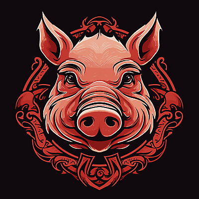 한마리 얼굴 일러스트 사람없음 돼지 심볼 국내일러스트 AI파일 1 포유류 신체부위 파일형식 벡터