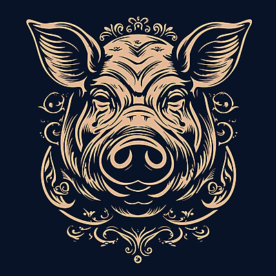 한마리 얼굴 일러스트 사람없음 돼지 심볼 국내일러스트 AI파일 1 포유류 신체부위 파일형식 벡터