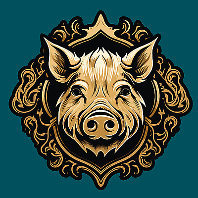 한마리 얼굴 일러스트 사람없음 돼지 황금 심볼 국내일러스트 AI파일 1 포유류 신체부위 파일형식 벡터