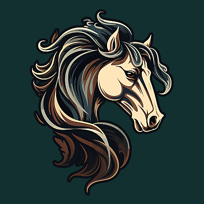 한마리 얼굴 일러스트 사람없음 말_동물 심볼 국내일러스트 AI파일 1 포유류 신체부위 파일형식 벡터