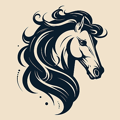 한마리 얼굴 일러스트 사람없음 말_동물 심볼 국내일러스트 AI파일 1 포유류 신체부위 파일형식 벡터