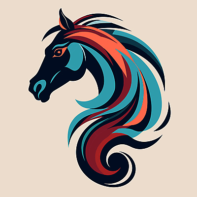 한마리 얼굴 일러스트 사람없음 말_동물 심볼 국내일러스트 AI파일 1 포유류 신체부위 파일형식 벡터