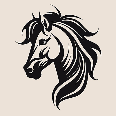 한마리 얼굴 일러스트 사람없음 말_동물 심볼 국내일러스트 AI파일 1 포유류 신체부위 파일형식 벡터