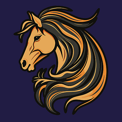 한마리 얼굴 일러스트 사람없음 말_동물 심볼 국내일러스트 AI파일 1 포유류 신체부위 파일형식 벡터