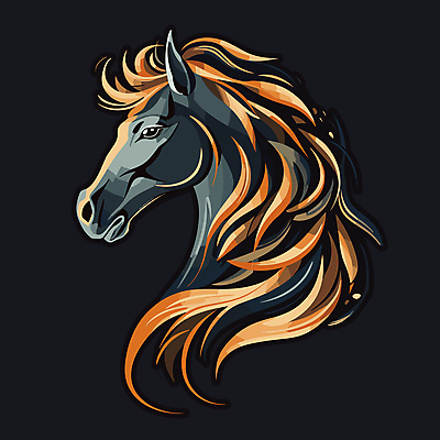 한마리 얼굴 일러스트 사람없음 말_동물 심볼 국내일러스트 AI파일 1 포유류 신체부위 파일형식 벡터