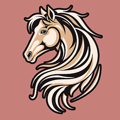 한마리 얼굴 일러스트 사람없음 말_동물 심볼 국내일러스트 AI파일 1 포유류 신체부위 파일형식 벡터