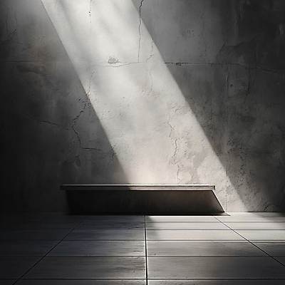 JPG 편집이미지 건축 벽 백그라운드 벤치 바닥 실내 그림자 사람없음 인테리어 햇빛 공간 회색 디지털합성 질감 콘크리트 편집소스 비어있는 편집실사 AI포토 AI콘텐츠 디자인 컬러 의자 내부 태양 CG 파일형식